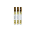 Three gold-capped Summer Oud fragrance tester vials arranged on a white background